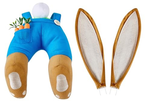 Osterhasenkranz Aufsatz, Ostern Türkranz Dekoration Hasenpo Ohren Frühlingskranz Dekorationen Hasengirlanden Zubehör Für Ostern