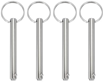 QUARKZMAN Pin di Rilascio Rapido, Dia 5/16(8mm) Lunghezza Utilizzabile 2.2(56mm) Lunghezza Totale 3.74(95mm) Pin Bimini in Acciaio al Carbonio per Accessori Nautici, Confezione da 4
