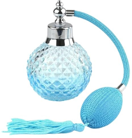 Frasco De Perfume De Cristal Vintage 2 uds. Botella de Perfume Vintage de cristal de 100ml, atomizador en aerosol con borla larga vacía, tapa de botella de spray de vidrio recargable de 24mm for mujer