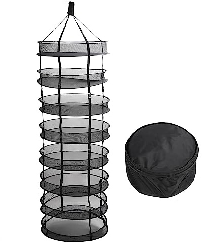 8 Layer Hanging Dry Net， Detachable Collapsible Mesh Hydroponics Plant Drying Rack Net Diameter Fit In Grow Tents Closets Hydroponicsrack Hanging