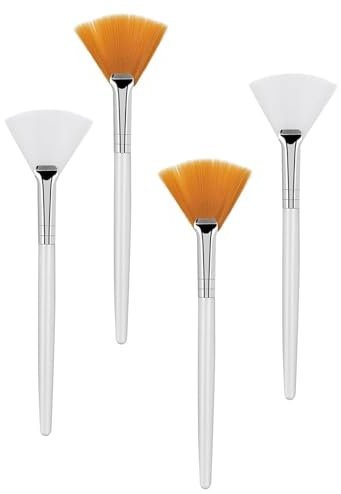 Lot de 4 pinceaux pour masque facial avec pinceaux doux pour le visage, 15 cm x 4 cm, idéal pour masque de boue, crème et soins de la peau