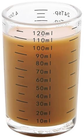 120 bicchiere di liquore misura Jigger Unico Cucina Essential 120 Capacità Misuratore di Vetro Con Scala Chiara