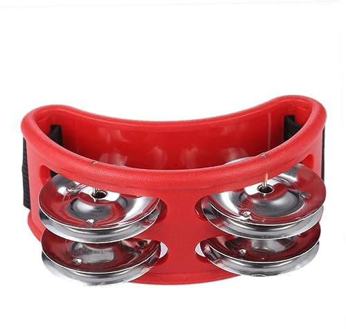 Gatuida Fuß-tamburin mit Metall-glöckchen Schlaginstrument aus Abs-kunststoff Bequemer Nylon-riemen für Fußbewegungen Heller Klang für Akustik-sets und Jam-sessions