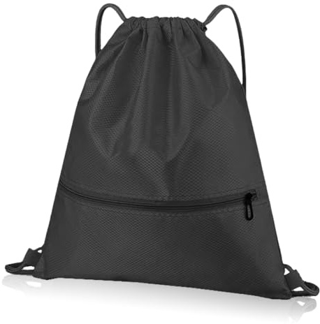 GNALIA 1Pcs Mochila Cuerdas Bolsa De Cuerdas Mochila Gimnasio Bolsa Deporte Bolsa De Gimnasio Mochila Con Cordón Para Mujer Hombre(Black)