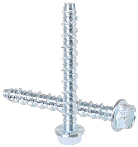 10 PCS Flange Hex Head Concrete Screws – Masonry Bolts for Brick and Stone Fixings (10, M8 × 75mm)