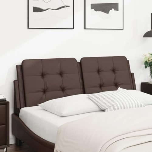 Owoxanthellate Kopfteil-Kissen Zadar 120 cm Braun Kunstleder gepolstert mit Schaumstoff Modernes Design für Bett Kopfteil Bezug Wandkissen Schlafzimmer und Gästezimmer