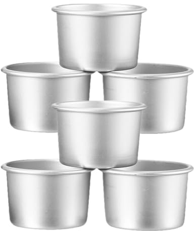 OFFIGAM Set 6 Teglie per Torte in Lega di Alluminio Fondo Rimovibile Teglie Rotonde per Dolci da Forno Piccole Stampo per Torta al Formaggio Distribuzione Uniforme del Calore per