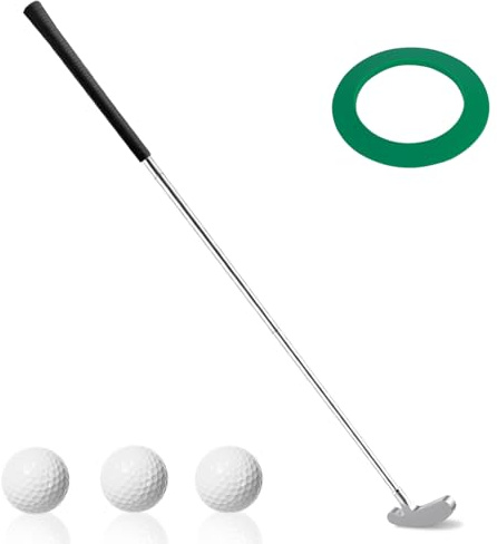 Golf Putter Für Erwachsene, Länge Golf Schläger Mit 3 Golfbällen Und Golfs Putting Hole Cup Ring, Putt Style Zwei-Wege-Kopf Tragbarer Abnehmbares Golfschläger, Golf Trainingshilfen