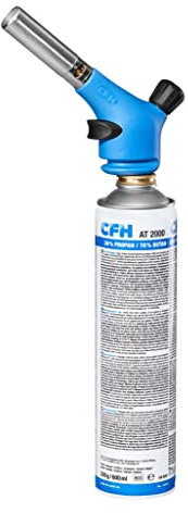 CFH Profilötgerät TS 1800 - Leistungsstarkes Vielzweck Gas Lötgerät mit Piezozündung und Ø 20 mm Spezialbrenner, Lötbrenner zum Hartlöten und Weichlöten, TÜV SÜD Bauart geprüfte Gaskartusche