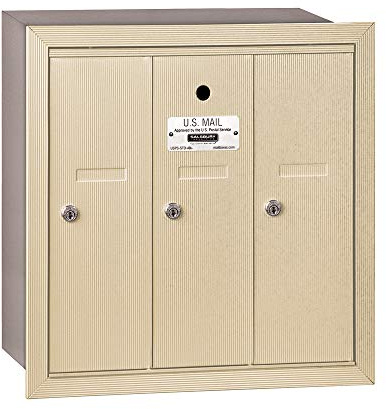 Salsbury Industries Recessed mounted Vertical Mailbox with USPS Access and 3 porte, 3503SRU