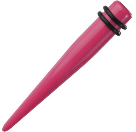 Piercing Ohr Expander Dehnungsstab Straight Acryl Dehnstab Neon UV Rosa - 8mm