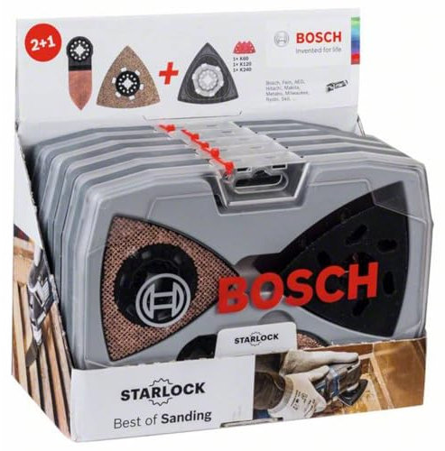 Bosch Home and Garden Professional 6 tlg. Schleifblatt Starlock Best of Sanding Set (für Holz & Mörtel, Zubehör Multifunktionswerkzeug)