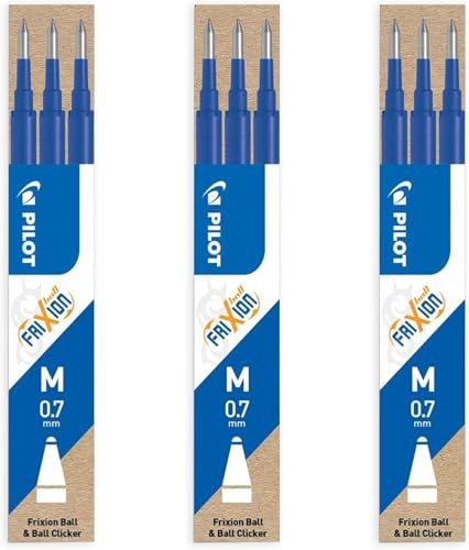 Pilot Frixion Tintenroller-Minen, radierbar, 3 x 3 cm, Blau