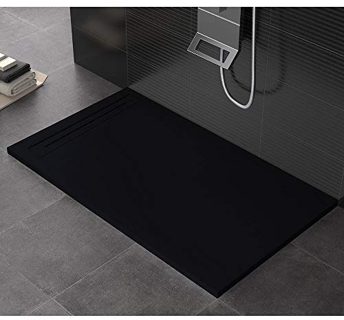 Plato de ducha 70 x 80 cm de piedra Maier Oasis negro