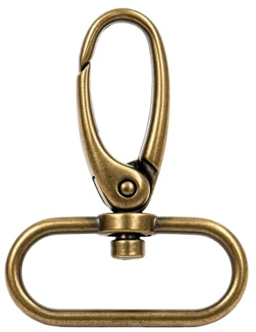 Wuuycoky Bronze 3,8 cm Innendurchmesser, ovaler Ring, kleine olivfarbene Schnalle, Karabinerverschlüsse, Dreh-Karabinerhaken, 10 Stück