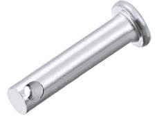 sourcing map 20 Stück Steckbolzen Einloch Rundbolzen Gabelbolzen Flachkopf,5mm X 25mm Splintstift Verzinkung Massiver Stahl Lochbolzen