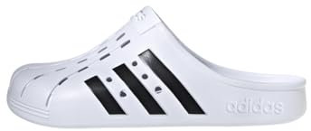 adidas Unisex Adilette Clogs, Cloud White/Core Black/Cloud White, 12 UK