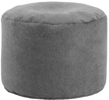 mokebo® Pouf XL, Hocker, Bodenkissen 60x40cm 'Der Ruhepouf' Sitzhocker rund & Fußhocker fürs Wohnzimmer, Sitzpouf aus Stoff in Anthrazit, Beistelltisch, Puff für drinnen mit EPS-Perlen Füllung