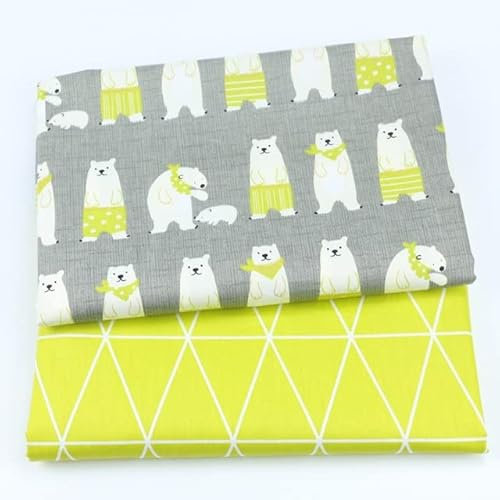 CODAO 2 STÜCKE Dinosaurier Punkt, Fuchs Tiere Twill Baumwollstoff, Patchwork Stoff, Nähen Quilten Fat Quarters Material für Babys und Kinder