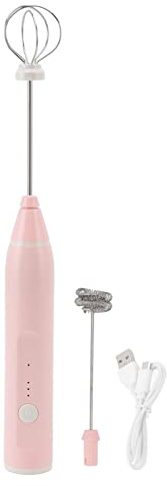 Milchaufschäumer, Kaffeeaufschäumer, Multifunktions-USB-wiederaufladbarer Elektrischer Schaumbereiter für Coffee Latte Cappuccino Hot Chocolate (Rosa)