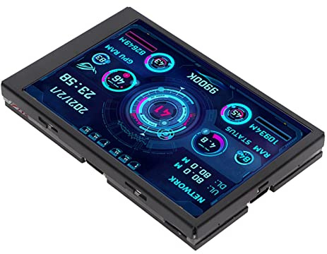 Computer-Temperaturmonitor, 3,5-Zoll-USB-Typ-C-IPS-Bildschirmanzeige, PC-Temperaturanzeige für CPU-RAM-Festplattendatenmonitor (Schwarzes Set)