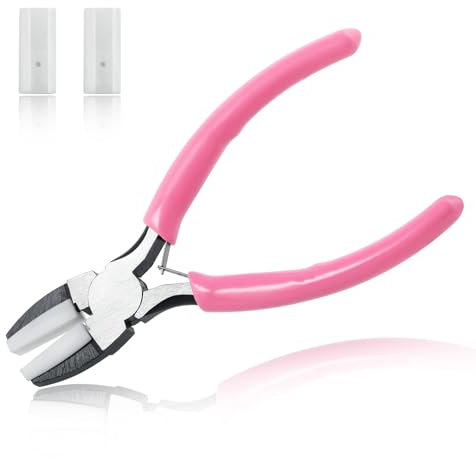LEONTOOL Flat Nose Pliers for Jewelry Making with 2 Replacement Tips, Parallel Pliers 5.5 Inches Soft Jaw with Consistent Grip Wire Straightener for Beading, Looping, Gripping, Shaping Wire