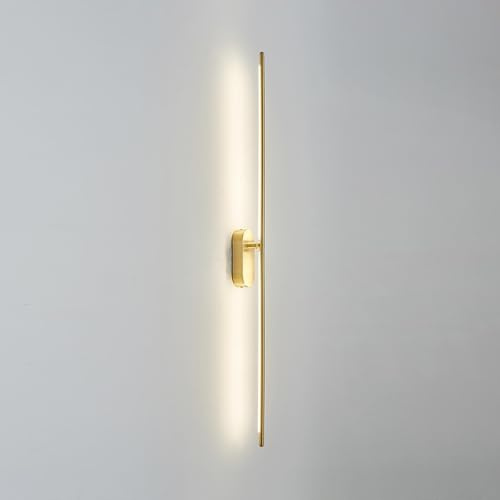 YFMYY Moderne LED-Bilderleuchten in Gold, neutrales Licht, Lange Stablampe mit Messing-Finish, verstellbare Badezimmer-Waschtischleuchte, lineare goldene Wandleuchten, Wandbeleuchtung für Bauernhaus