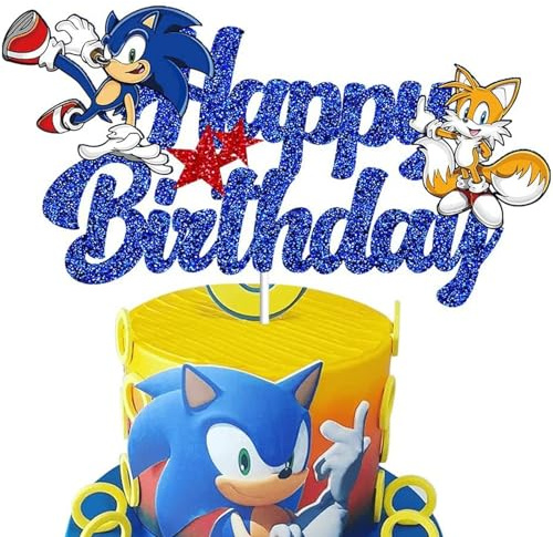 Jofiesu Cartoon Birthday Cake Toppers,Cartoon Party Decorations - cake topper cupcake toppers for, Birthday Party Decorations (Navy)