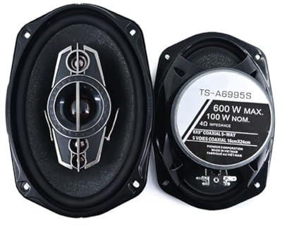 Tassety Altavoz coaxial de alta fidelidad de rango completo de 1000 W, 12 V, 5 vías, instalación sin pérdidas, 6 x 9 pulgadas, 2 unidades