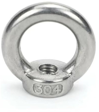 NHEISSCF Ringschraube, Ringmuttern, 1/5 Stück Hebeösenmuttern M3 M4 M5 M6 M8 M10 Schraubenösen Ringösenschraube Verzinkter Kohlenstoffstahl mit Ringschraube Mutter Schraube langlebig (Size : M4)
