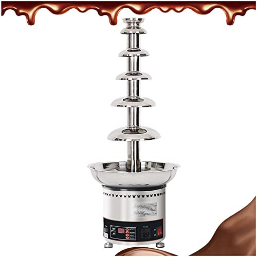 GLETSF Large Chocolate Fountain Fondue, 304 Stainless Steel Commerical Chocolate Fondue Fountain Machine Great for Parties Weddings / 6 Floors (6 floors)