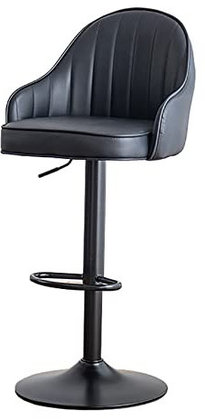DDKYHU Barhocker mit Rückenlehne und Fußstütze, Thekenhocker, Barhocker, Stühle, Drehhocker mit Rückenlehne, Verstellbarer Vintage-Retro-Barhocker (schwarz)