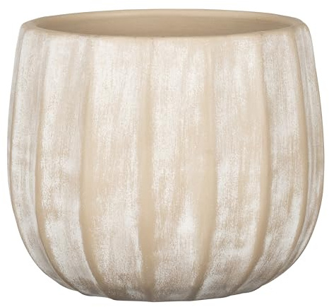 Scheurich Runa Blumentopf aus Keramik, Beige, Ø 22,57 cm, H 19,5 cm