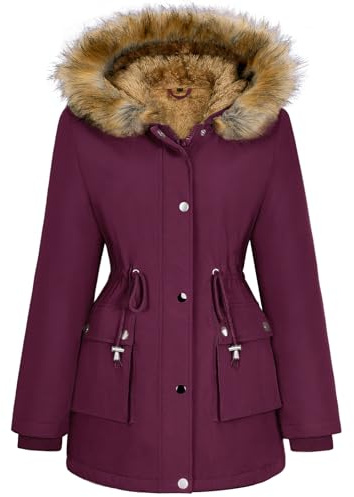 heekpek Women's Winter Hooded Jackets Warm Fleece Lined Ladies Long Coats Waterproof Windproof Parka Outerwear