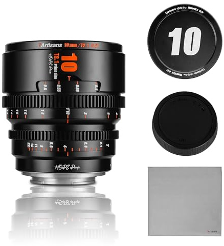 7artisans 10mm T2.1 Cinema-Objektiv S35 Rahmen Kompatibel mit Fuji X-Mount,für FujiX-S20/X-T5/X-H2/X-T4/X-H2S/X-T3/X-S10(Schwarz)