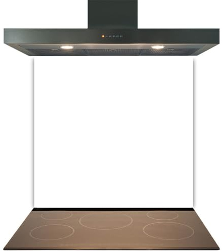 White Glass Kitchen Splashback 60x60cm – 6mm Toughened Heat-Resistant Glass, Polished Edges, Easy-Clean Hob & Cooker Splashback