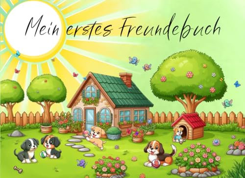 Mein erstes Freundebuch Kindergarten Grundschule Einschulung Freundschaft Buch mit süßen Hundewelpen für beste Freunde Erinnerungsbuch zum Ausfüllen