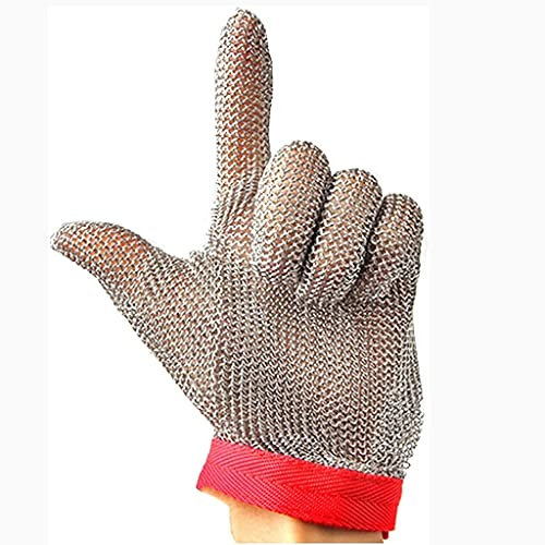 WQZStar Anti Cutting Gloves Metal Resistant Gloves Chain Mail Gloves Protective Gloves, Home kitchen restaurant chef cutting meat safety work glove (Size : 1PCS/XXL) (Onecolor 1PCS/XXL)