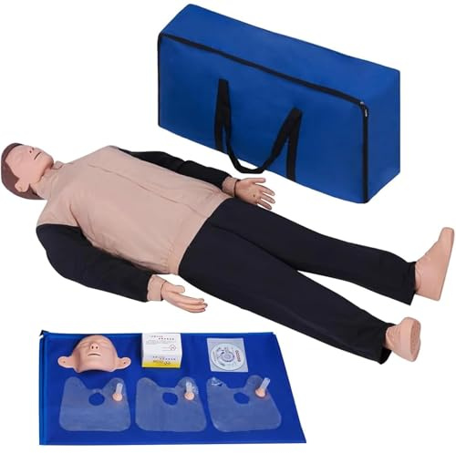 Manichino Primo Soccorso Rcp Kit, Manichino Primo Soccorso per Docenza, Manichino Intero per Rianimazione per la Formazione Docenza e Primo Soccorso,(Adulto)