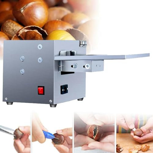 GFXYQPDNV Abridor automático Comercial de castañas, máquina eléctrica para Galletas de castañas, máquina trituradora de castañas Comercial de 15-25 kg/Hora, máquina descascaradora de castañas