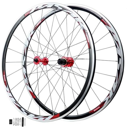 LPYDWZ Ruedas Bicicleta de Carretera 700C, Aleación de Aluminio Freno en V Llanta de 30MM Bicicleta de Montaña Liberación Rápida Compatible con Ruedas Delanteras y Traseras Casete de 7 a 12 Velocidade