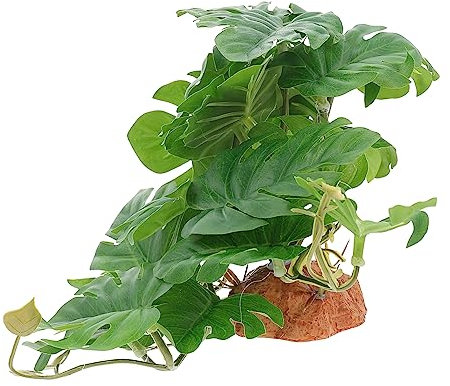 Happyyami 2stücke Terrarium Pflanzen Dekoration Künstliche Reptilien Pflanzen Für Terrarien Und Aquarien Installieren Für Bartagamen Geckos Schildkröten Und Andere Haustiere