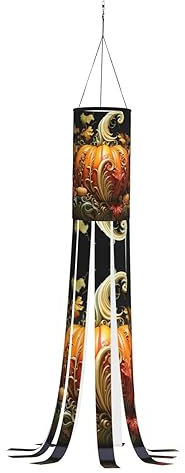 WCXTHGFA Windsack mit Herbst-Kürbis-Druck, vielseitig, charmante Outdoor-Dekoration für Herbst, Erntedankfest, Winter