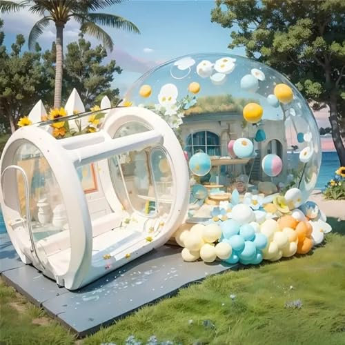 Tienda de campaña inflable con forma de cúpula de burbujas | Observación de estrellas en el patio trasero familiar | Tienda de campaña de globos de jardín transparente para bricolaje aventura al aire