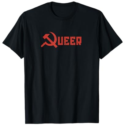 Queer comunista martello e falce socialismo orgoglio rosso Maglietta