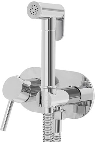 Kit de douchette à main pour toilettes bidet, peu encombrant, en acier inoxydable, avec robinet mélangeur, support mural réglable, pommeau de douche pour bébé