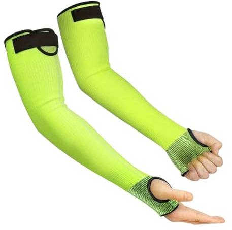 Huvqianu Comfortable Cut Resistant Arm Sleeves | Breathable Protective Guard with Thumb Hole | Ideal for Gardening, Farming, and Yard Tasks | Durable Biting Protection