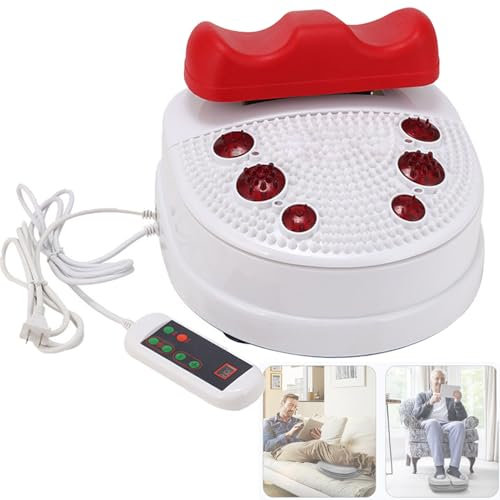 Appareil de massage des pieds à balancement, appareil de fitness Blood Chi avec commande par fil, appareil d'exercice aérobique passif pour exercice de vibration de balancement de vitalité,Red