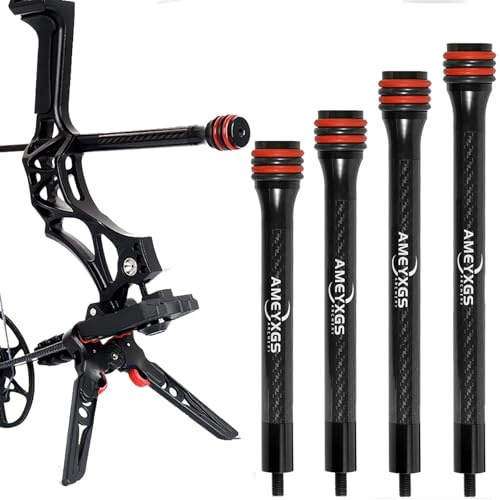 ZSHJGJR Bogenstabilisator für Compoundbögen 6 8 10 12 Zoll Kohlefaser Stabilisator für Compound Recurve bögen Jagd Bogenschieß zubehör (6 Zoll)