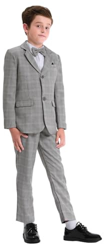 mintgreen Set completo da 6 pezzi per ragazzi, blazer e pantaloni, gilet e camicia, con cravatta e fazzoletto, 116-170, 128 cm-134 cm